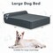 Orthopedic Dog Bed with Headrest and Removable Washable Cover-Grey - 40" x 32" x 12"